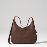 OLEADA NYC Hobo Bag > Leather Hobo Bag For Women > Mini Handbag > Convertible To Shoulder Bag > Fits 14" laptop> Color_Mocha Marina Hobo