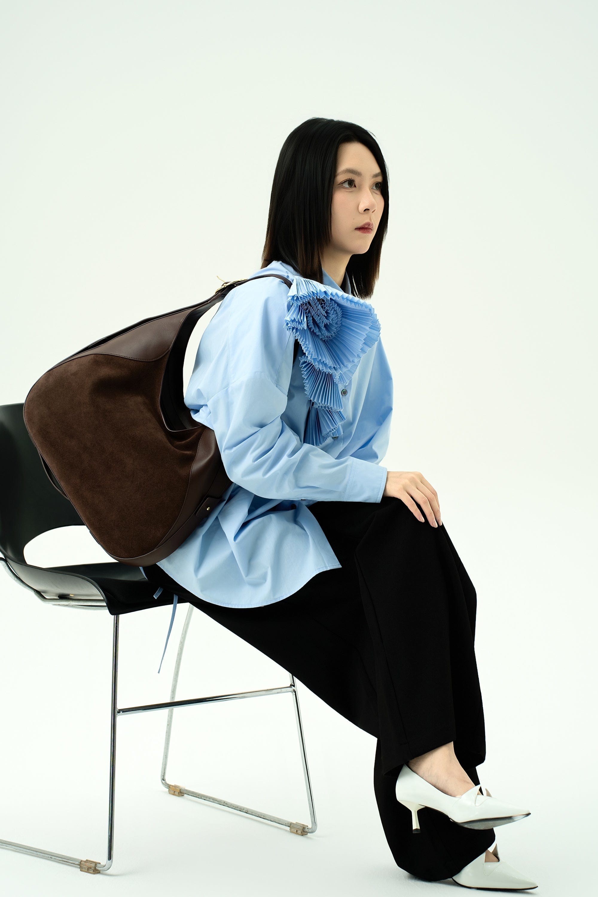 OLEADA NYC Hobo Bag > Leather Hobo Bag For Women > Mini Handbag > Convertible To Shoulder Bag > Fits 14" laptop> Color_Mocha Marina Hobo