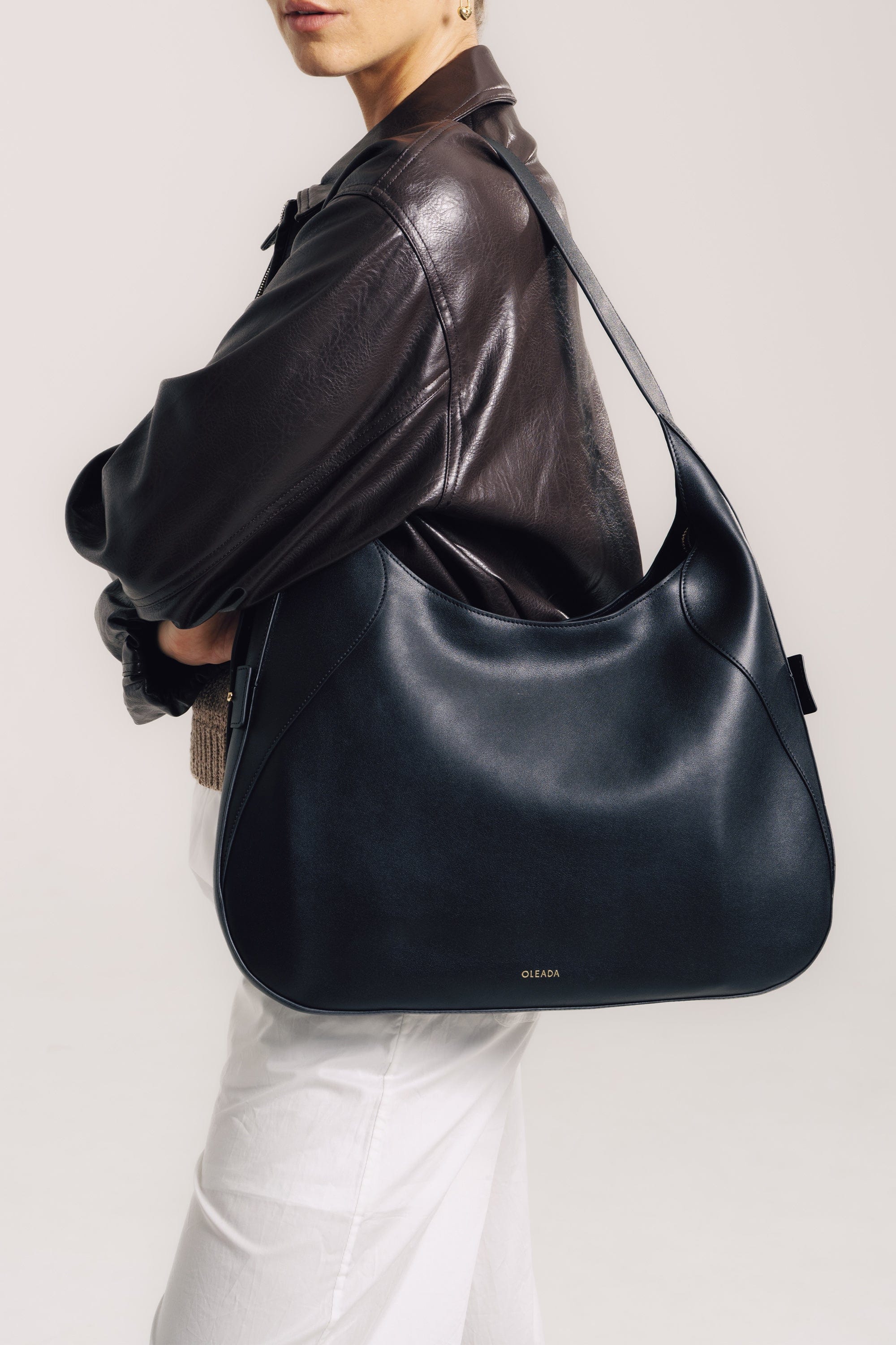 OLEADA NYC Hobo Bag > Leather Hobo Bag For Women > Mini Handbag > Convertible To Shoulder Bag > Fits 14" laptop> Marina Hobo