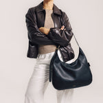 OLEADA NYC Hobo Bag > Leather Hobo Bag For Women > Mini Handbag > Convertible To Shoulder Bag > Fits 14" laptop> Marina Hobo