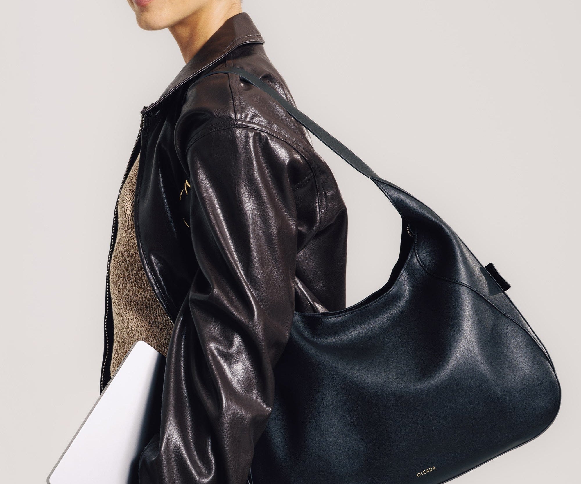 OLEADA NYC Hobo Bag > Leather Hobo Bag For Women > Mini Handbag > Convertible To Shoulder Bag > Fits 14" laptop> Marina Hobo