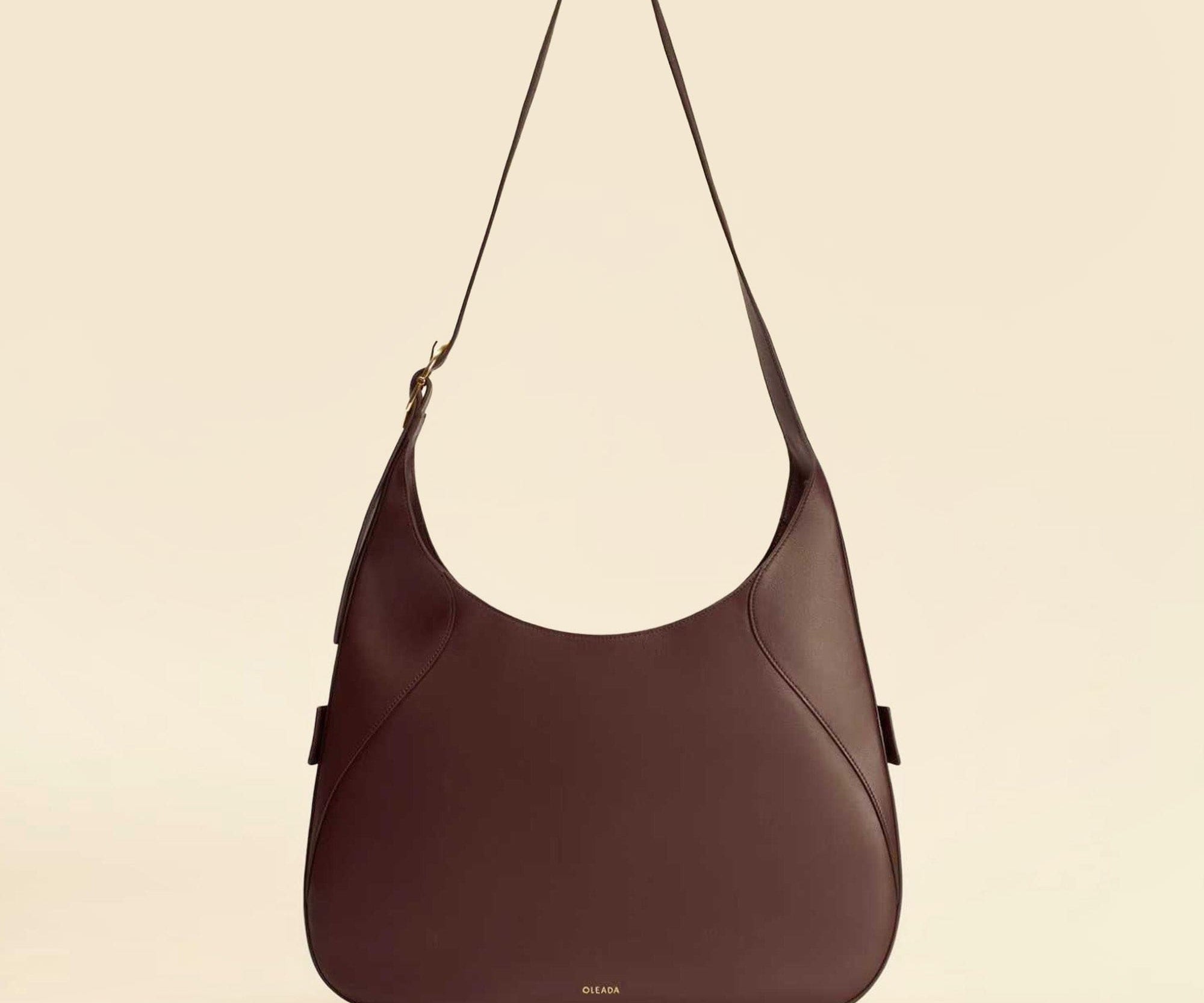 OLEADA NYC Hobo Bag > Leather Hobo Bag For Women > Mini Handbag > Convertible To Shoulder Bag > Fits iPad Mini> Color_Chocolate Mini Marina Hobo