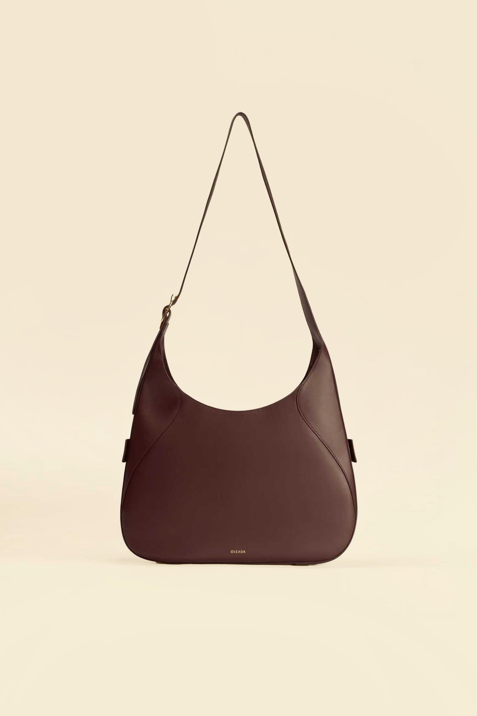 OLEADA NYC Hobo Bag > Leather Hobo Bag For Women > Mini Handbag > Convertible To Shoulder Bag > Fits iPad Mini> Color_Chocolate Mini Marina Hobo