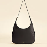 OLEADA NYC Hobo Bag > Leather Hobo Bag For Women > Mini Handbag > Convertible To Shoulder Bag > Fits iPad Mini> Color_Onyx Mini Marina Hobo