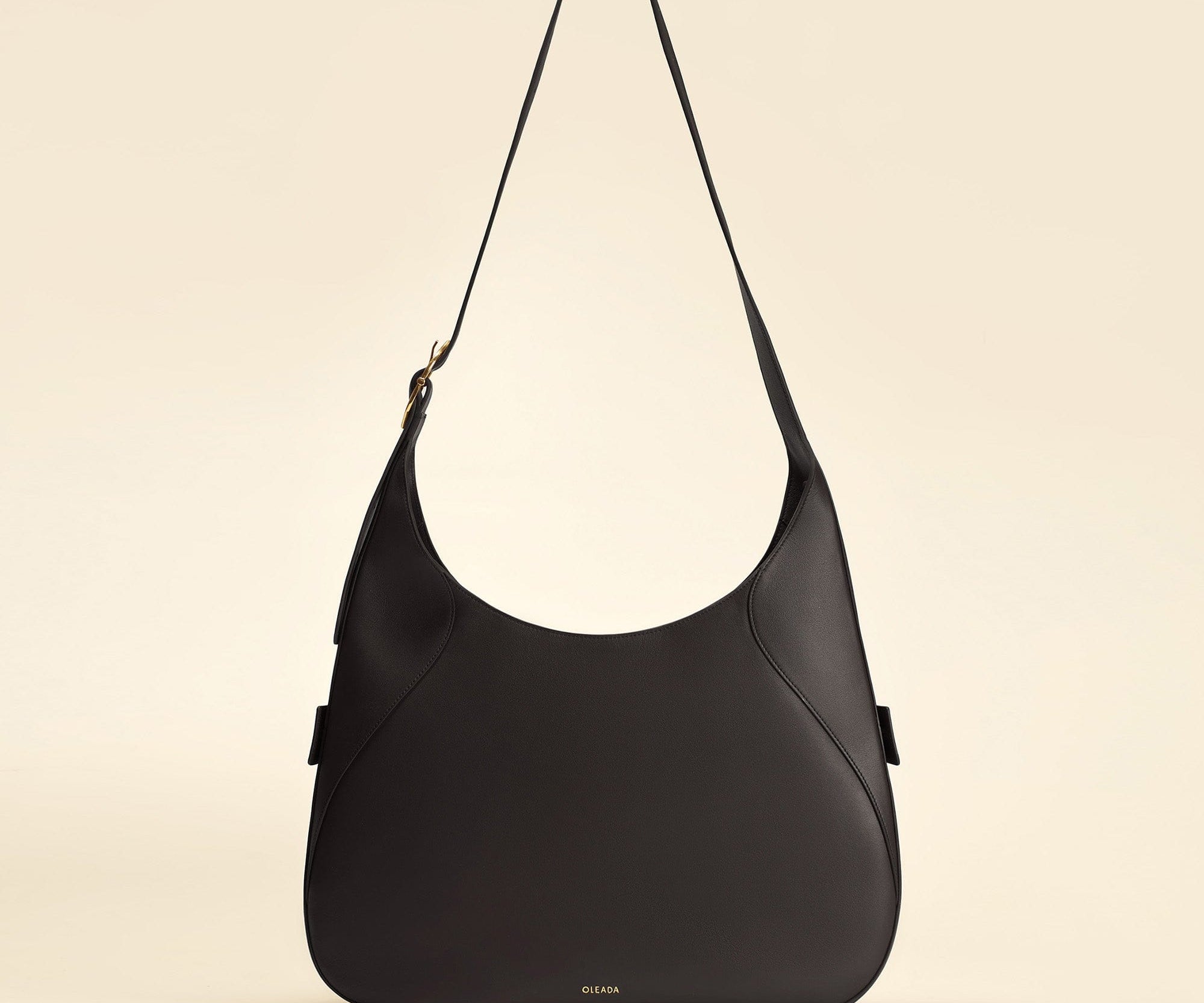 OLEADA NYC Hobo Bag > Leather Hobo Bag For Women > Mini Handbag > Convertible To Shoulder Bag > Fits iPad Mini> Color_Onyx Mini Marina Hobo