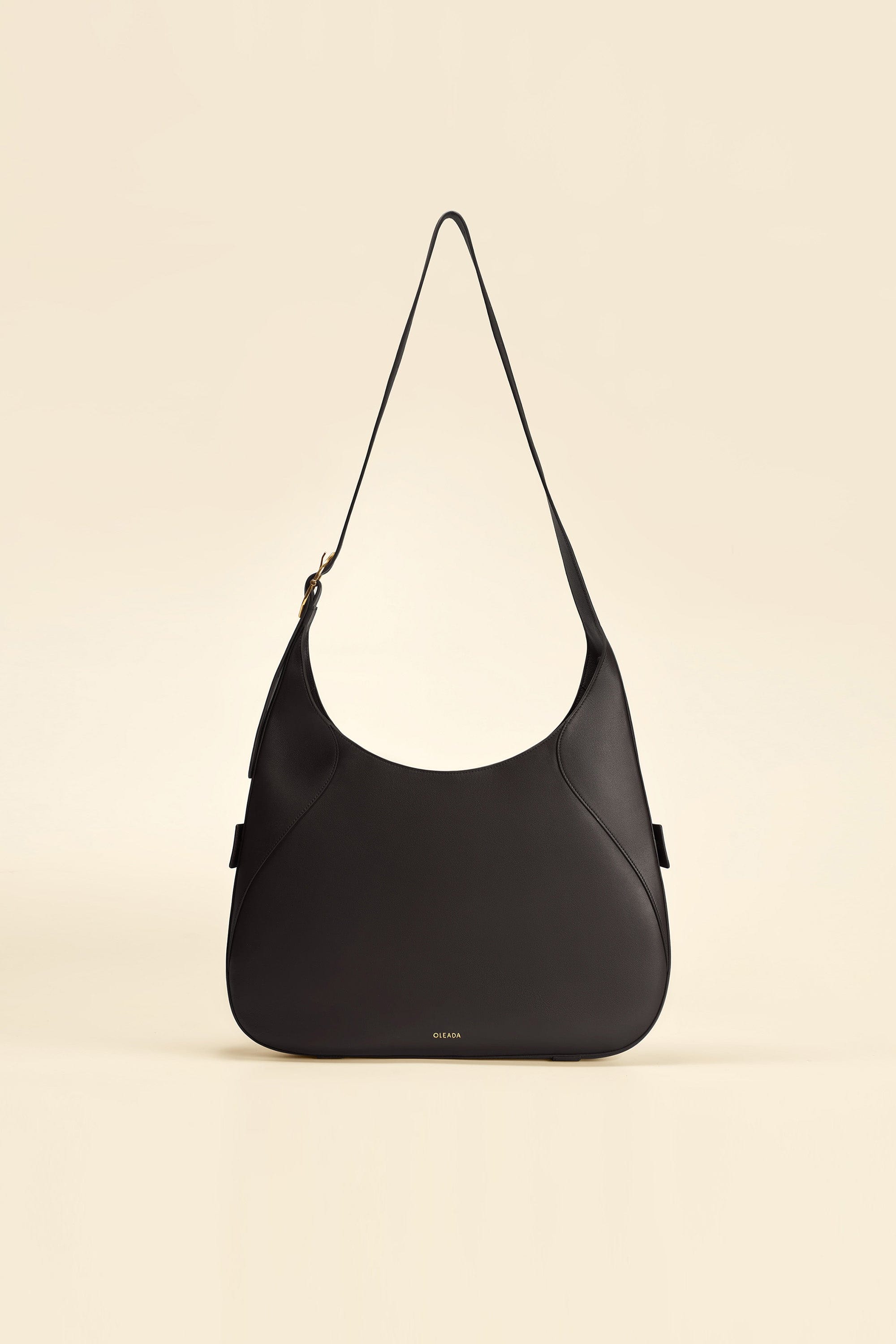 OLEADA NYC Hobo Bag > Leather Hobo Bag For Women > Mini Handbag > Convertible To Shoulder Bag > Fits iPad Mini> Color_Onyx Mini Marina Hobo