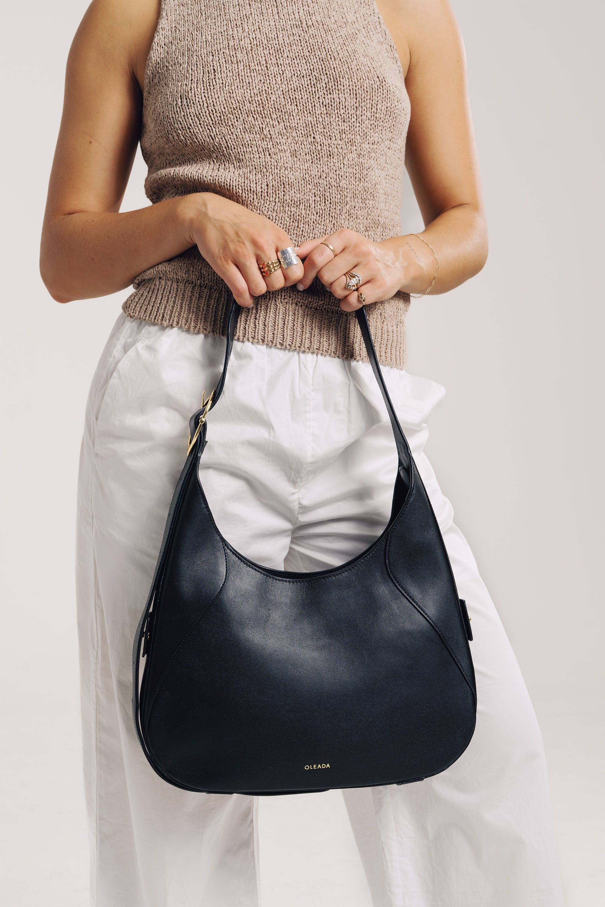 OLEADA NYC Hobo Bag > Leather Hobo Bag For Women > Mini Handbag > Convertible To Shoulder Bag > Fits iPad Mini> Mini Marina Hobo