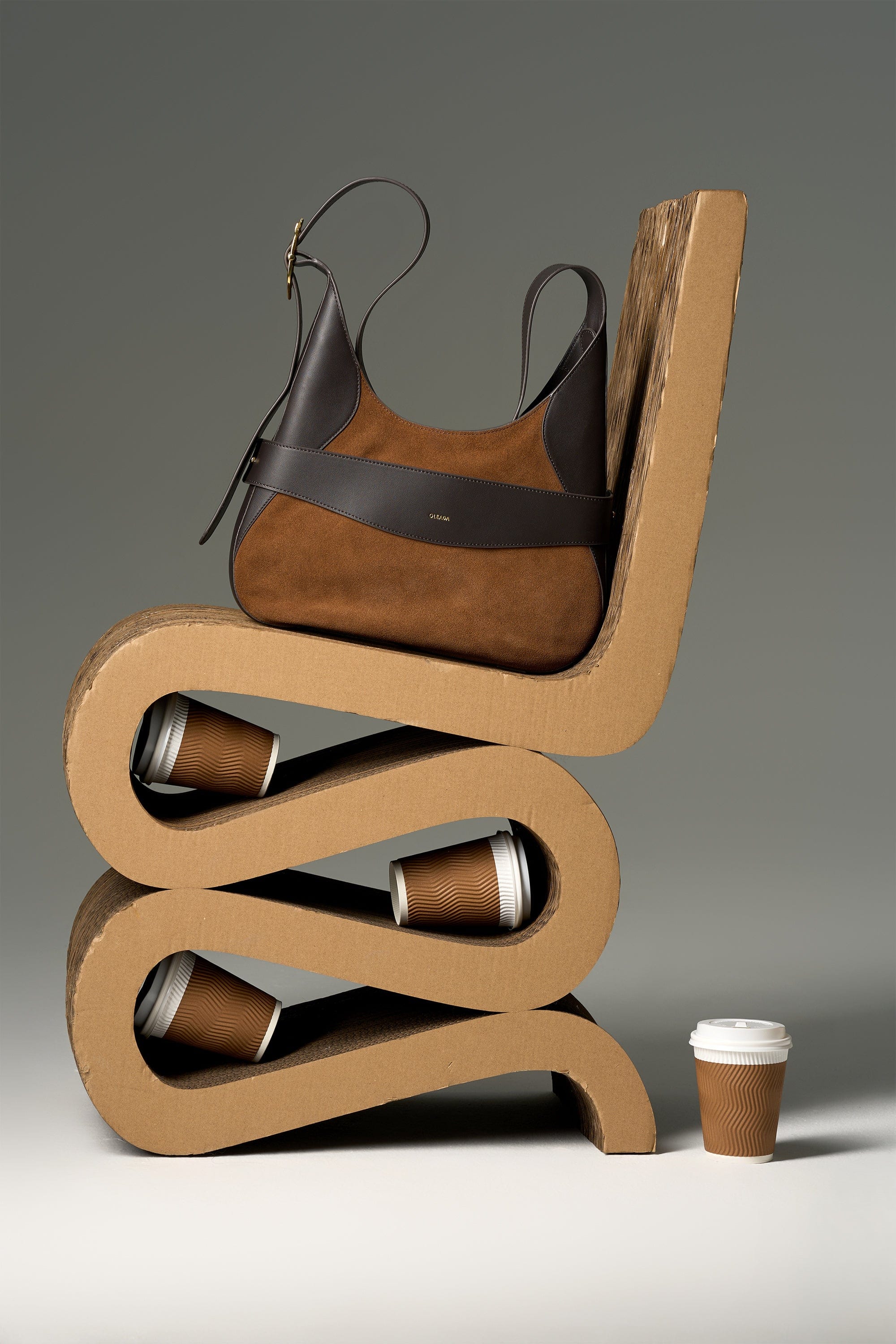 OLEADA NYC Hobo Bag > Leather Hobo Bag For Women > Mini Handbag > Convertible To Shoulder Bag > Fits iPad Pro> Color_Cinnamon Mini Marina Hobo