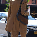 OLEADA NYC Hobo Bag > Leather Hobo Bag For Women > Mini Handbag > Convertible To Shoulder Bag > Fits iPad Pro> Color_Cinnamon Mini Marina Hobo