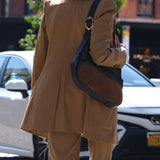 OLEADA NYC Hobo Bag > Leather Hobo Bag For Women > Mini Handbag > Convertible To Shoulder Bag > Fits iPad Pro> Color_Cinnamon Mini Marina Hobo