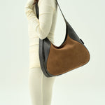 OLEADA NYC Hobo Bag > Leather Hobo Bag For Women > Mini Handbag > Convertible To Shoulder Bag > Fits iPad Pro> Color_Cinnamon Mini Marina Hobo