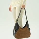 OLEADA NYC Hobo Bag > Leather Hobo Bag For Women > Mini Handbag > Convertible To Shoulder Bag > Fits iPad Pro> Color_Cinnamon Mini Marina Hobo