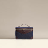 OLEADA NYC Leather Handbag > Women Work Bag > Top Handle Bag > Shoulder Bag > Mini Bag Color_CocoDenim Mini Anchor Bag Denim/Canvas