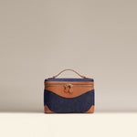 OLEADA NYC Leather Handbag > Women Work Bag > Top Handle Bag > Shoulder Bag > Mini Bag Color_NutsDenim Mini Anchor Bag Denim/Canvas