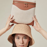 OLEADA NYC Leather Handbag > Women Work Bag > Top Handle Bag > Shoulder Bag > Mini Bag Color_SAND Anchor Bag