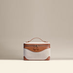 OLEADA NYC Leather Handbag > Women Work Bag > Top Handle Bag > Shoulder Bag > Mini Bag Color_Sand Mini Anchor Bag Denim/Canvas