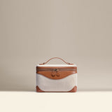 OLEADA NYC Leather Handbag > Women Work Bag > Top Handle Bag > Shoulder Bag > Mini Bag Color_Sand Mini Anchor Bag Denim/Canvas