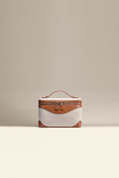 OLEADA NYC Leather Handbag > Women Work Bag > Top Handle Bag > Shoulder Bag > Mini Bag Color_Sand Mini Anchor Bag Denim/Canvas