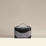 OLEADA NYC Leather Handbag > Women Work Bag > Top Handle Bag > Shoulder Bag > Mini Bag Color_Truffle Mini Anchor Bag Denim/Canvas