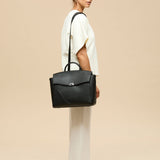 OLEADA NYC Leather Women Work Bag > Convertible To Business Backpack Bag > 14 Inch Laptop Bag > Crossbody Shoulder Bag > Luxury Travel Backpack Color_Caviar Wavia Bag Plus Vegan Limited Edition