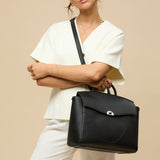 OLEADA NYC Leather Women Work Bag > Convertible To Business Backpack Bag > 14 Inch Laptop Bag > Crossbody Shoulder Bag > Luxury Travel Backpack Color_Caviar Wavia Bag Plus Vegan Limited Edition