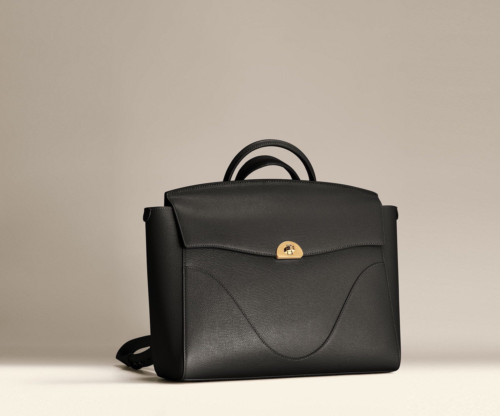 OLEADA NYC Leather Women Work Bag > Convertible To Business Backpack Bag > 14 Inch Laptop Bag > Crossbody Shoulder Bag > Luxury Travel Backpack Color_Onyx Wavia Bag Plus