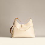 OLEADA NYC Mini Hobo Bag > Women Leather Bag For All Occasions > multiple interior and exterior pockets with a laptop compartment > 13 inch laptop bag > convertible to shoulder bag Color_Cloud Reverie Hobo