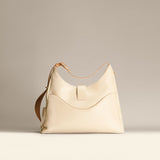 OLEADA NYC Mini Hobo Bag > Women Leather Bag For All Occasions > multiple interior and exterior pockets with a laptop compartment > 13 inch laptop bag > convertible to shoulder bag Color_Cloud Reverie Hobo