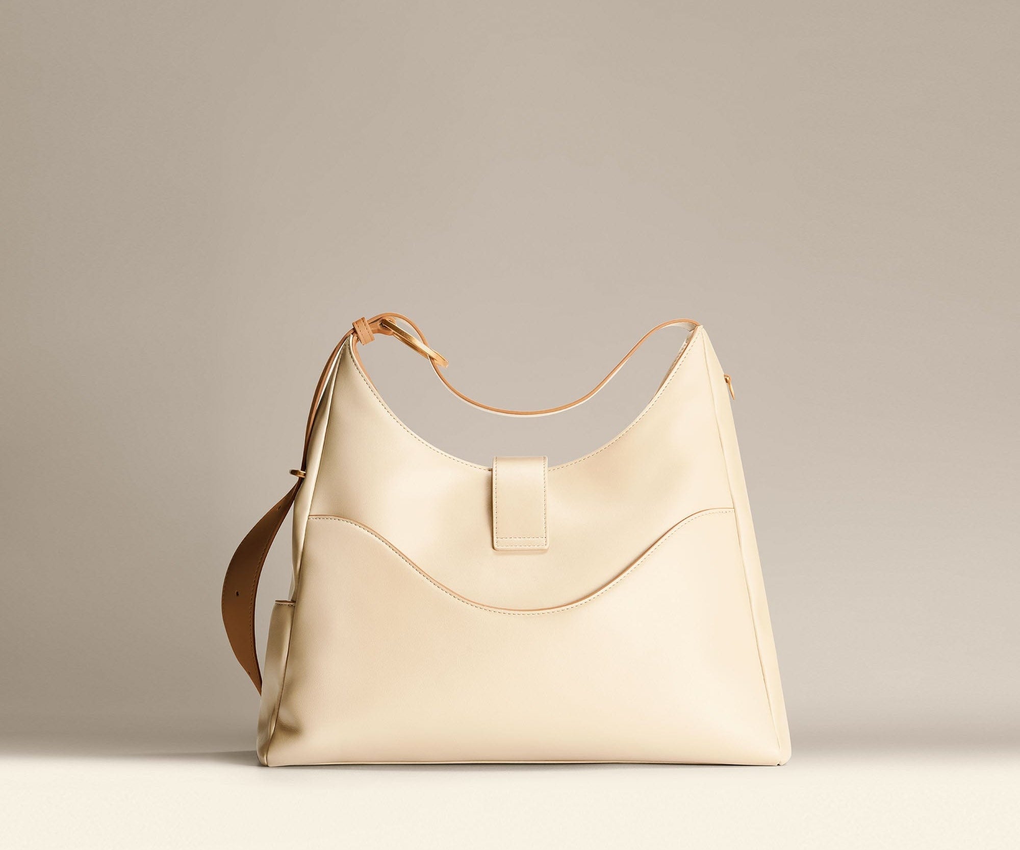 OLEADA NYC Mini Hobo Bag > Women Leather Bag For All Occasions > multiple interior and exterior pockets with a laptop compartment > 13 inch laptop bag > convertible to shoulder bag Color_Cloud Reverie Hobo