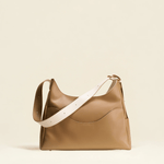 OLEADA NYC Mini Hobo Bag > Women Leather Bag For All Occasions > multiple interior and exterior pockets with a laptop compartment > 13 inch laptop bag > convertible to shoulder bag Color_Toffee Reverie Hobo