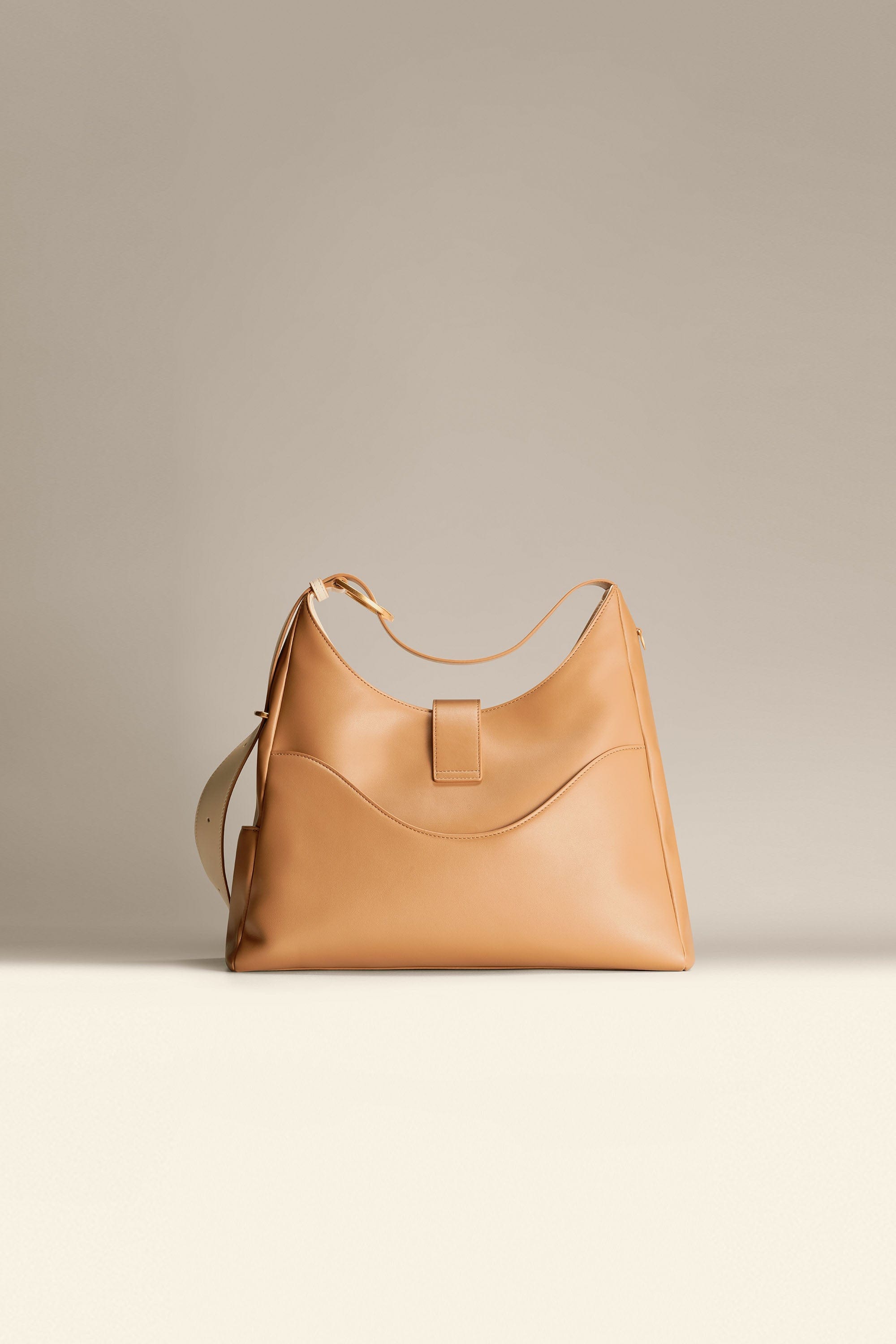 OLEADA NYC Mini Hobo Bag > Women Leather Bag For All Occasions > multiple interior and exterior pockets with a laptop compartment > 13 inch laptop bag > convertible to shoulder bag Color_Toffee Reverie Hobo
