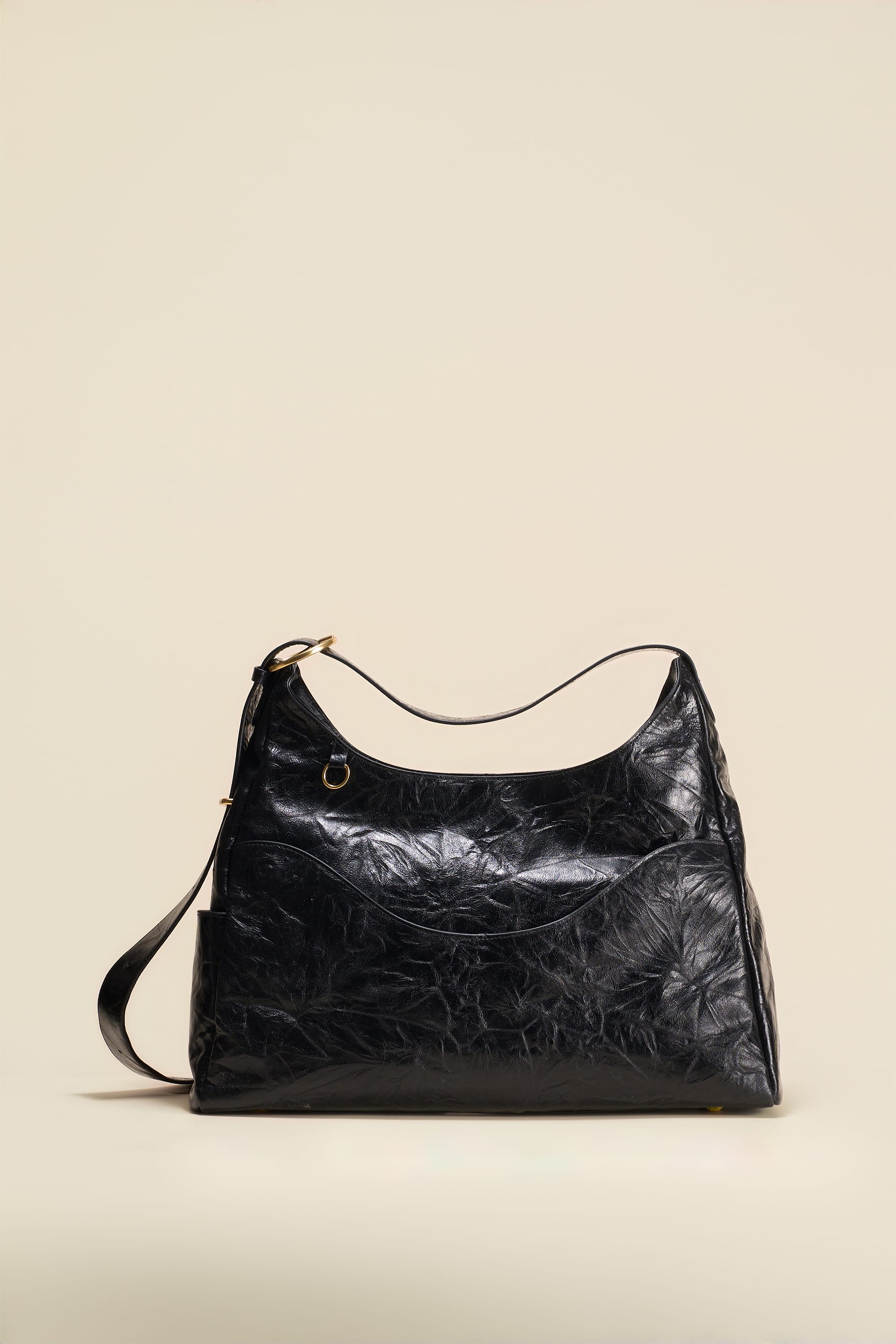 OLEADA NYC Mini Hobo Bag > Women Leather Bag For All Occasions > multiple interior and exterior pockets with a laptop compartment > 13 inch laptop bag > convertible to shoulder bag Reverie Hobo