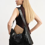 OLEADA NYC Mini Hobo Bag > Women Leather Bag For All Occasions > multiple interior and exterior pockets with a laptop compartment > 13 inch laptop bag > convertible to shoulder bag Reverie Hobo