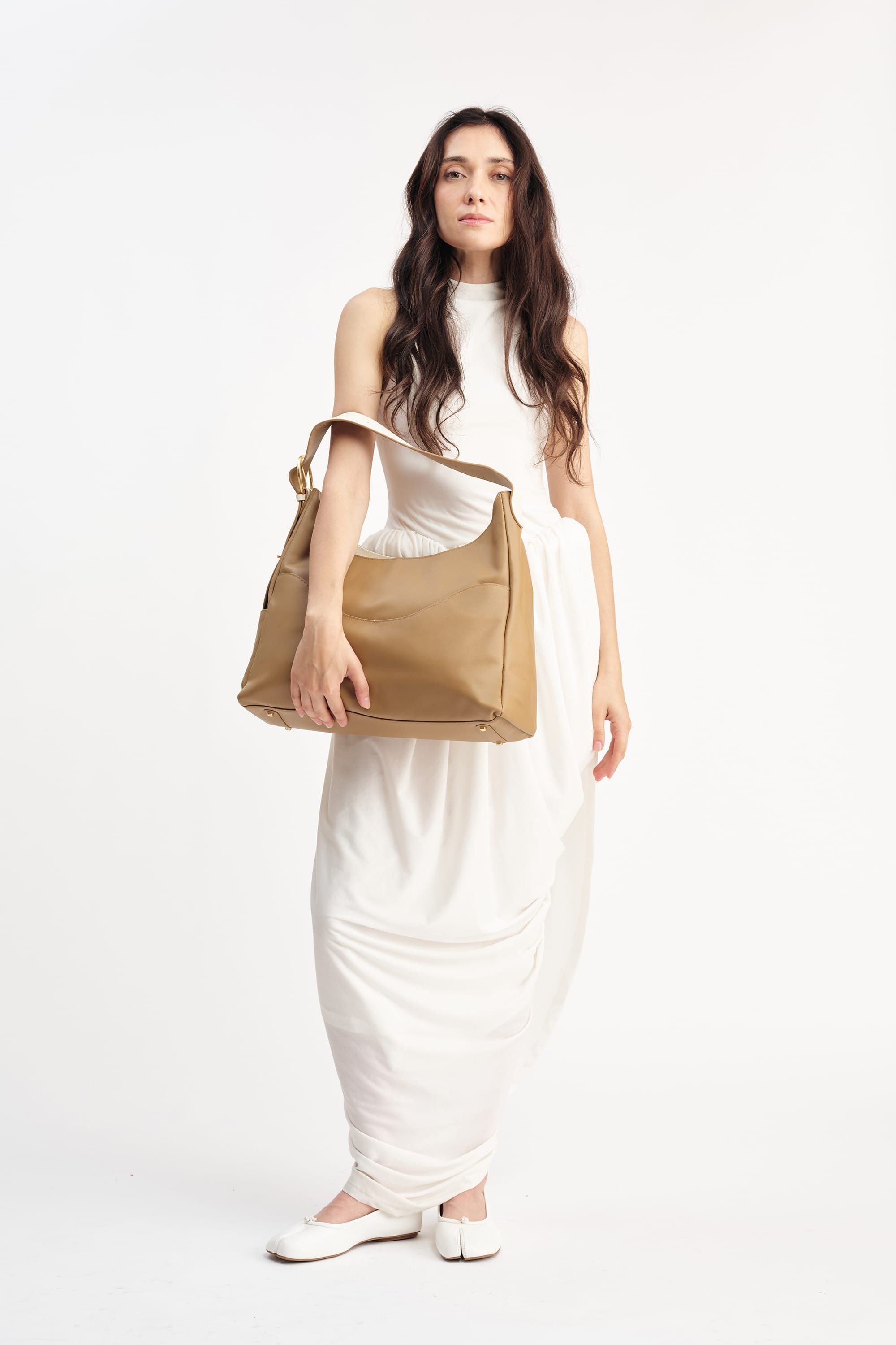 OLEADA NYC Mini Hobo Bag > Women Leather Bag For All Occasions > multiple interior and exterior pockets with a laptop compartment > 13 inch laptop bag > convertible to shoulder bag Reverie Hobo
