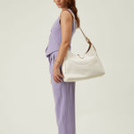 OLEADA NYC Mini Hobo Bag > Women Leather Bag For All Occasions > multiple interior and exterior pockets with a laptop compartment > 13 inch laptop bag > convertible to shoulder bag Reverie Hobo