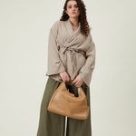 OLEADA NYC Mini Hobo Bag > Women Leather Bag For All Occasions > multiple interior and exterior pockets with a laptop compartment > 13 inch laptop bag > convertible to shoulder bag Reverie Hobo