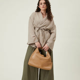 OLEADA NYC Mini Hobo Bag > Women Leather Bag For All Occasions > multiple interior and exterior pockets with a laptop compartment > 13 inch laptop bag > convertible to shoulder bag Reverie Hobo