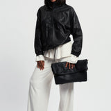 OLEADA NYC Shoulder Bag > Leather Shoulder Bag For Women > Leather Handbag > Convertible To Handbag > Fits 14" laptop> Marina Foldover Bag