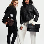OLEADA NYC Shoulder Bag > Leather Shoulder Bag For Women > Leather Handbag > Convertible To Handbag > Fits 14" laptop> Marina Foldover Bag