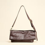 OLEADA NYC Shoulder Bag > Leather Shoulder Bag For Women > Leather Handbag > Convertible To Handbag > Fits 14" laptop> Marina Foldover Bag