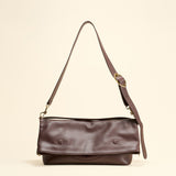OLEADA NYC Shoulder Bag > Leather Shoulder Bag For Women > Leather Handbag > Convertible To Handbag > Fits 14" laptop> Marina Foldover Bag