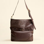 OLEADA NYC Shoulder Bag > Leather Shoulder Bag For Women > Leather Handbag > Convertible To Handbag > Fits 14" laptop> Marina Foldover Bag