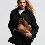 OLEADA NYC Shoulder Bag > Leather Shoulder Bag For Women > Leather Handbag > Convertible To Handbag > Fits 14" laptop> Marina Foldover Bag