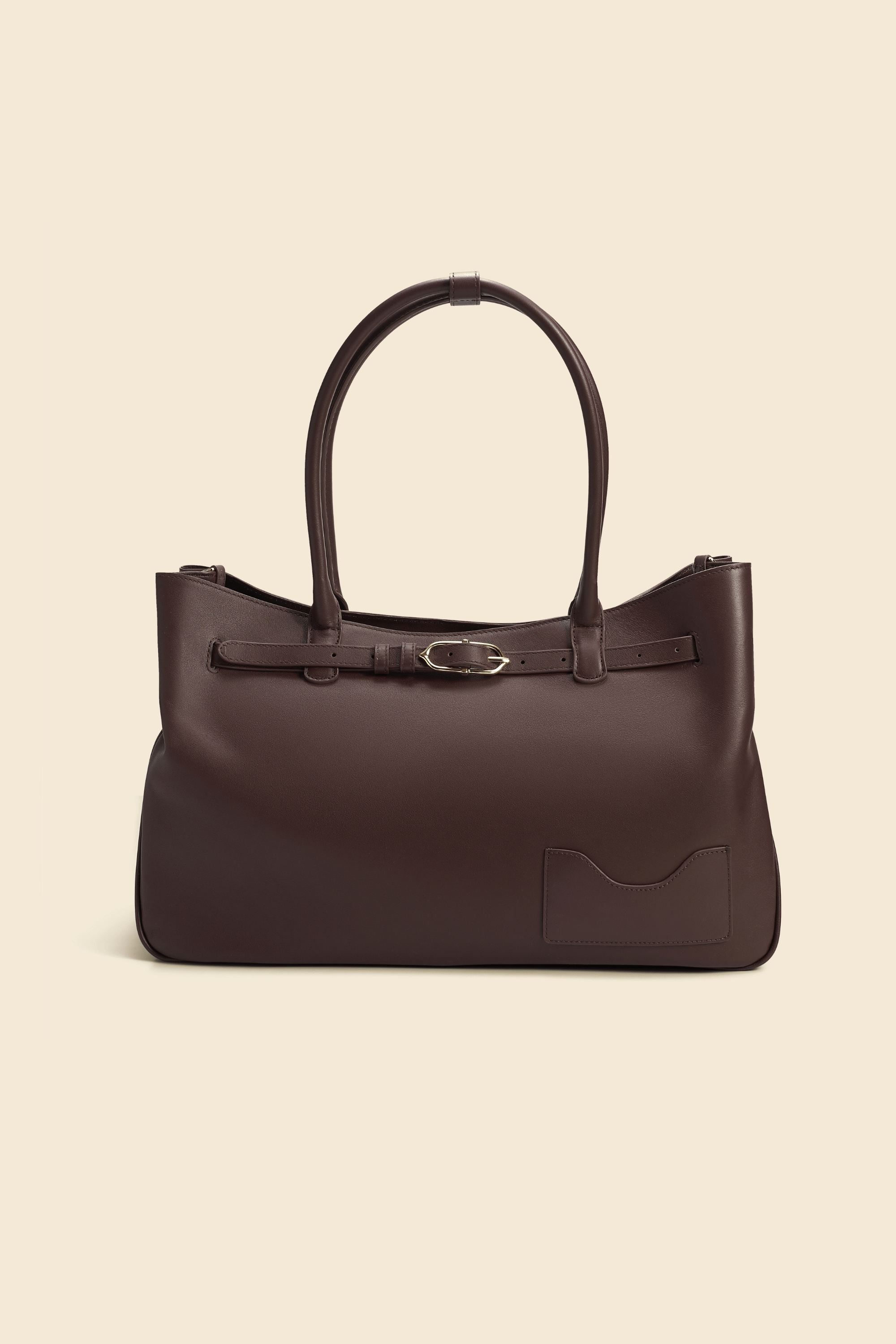 OLEADA NYC Tote Bag > Leather Tote Bag For Women > Mini Handbag > Convertible To Shoulder Bag > Fits 14" laptop> Color_Chocolate Marina Tote