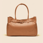 OLEADA NYC Tote Bag > Leather Tote Bag For Women > Mini Handbag > Convertible To Shoulder Bag > Fits 14" laptop> Color_Cognac Marina Tote