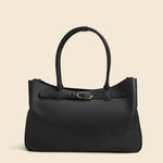 OLEADA NYC Tote Bag > Leather Tote Bag For Women > Mini Handbag > Convertible To Shoulder Bag > Fits 14" laptop> Color_Onyx Marina Tote