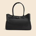 OLEADA NYC Tote Bag > Leather Tote Bag For Women > Mini Handbag > Convertible To Shoulder Bag > Fits 14" laptop> Color_Onyx Marina Tote
