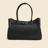 OLEADA NYC Tote Bag > Leather Tote Bag For Women > Mini Handbag > Convertible To Shoulder Bag > Fits 14" laptop> Color_Onyx Marina Tote
