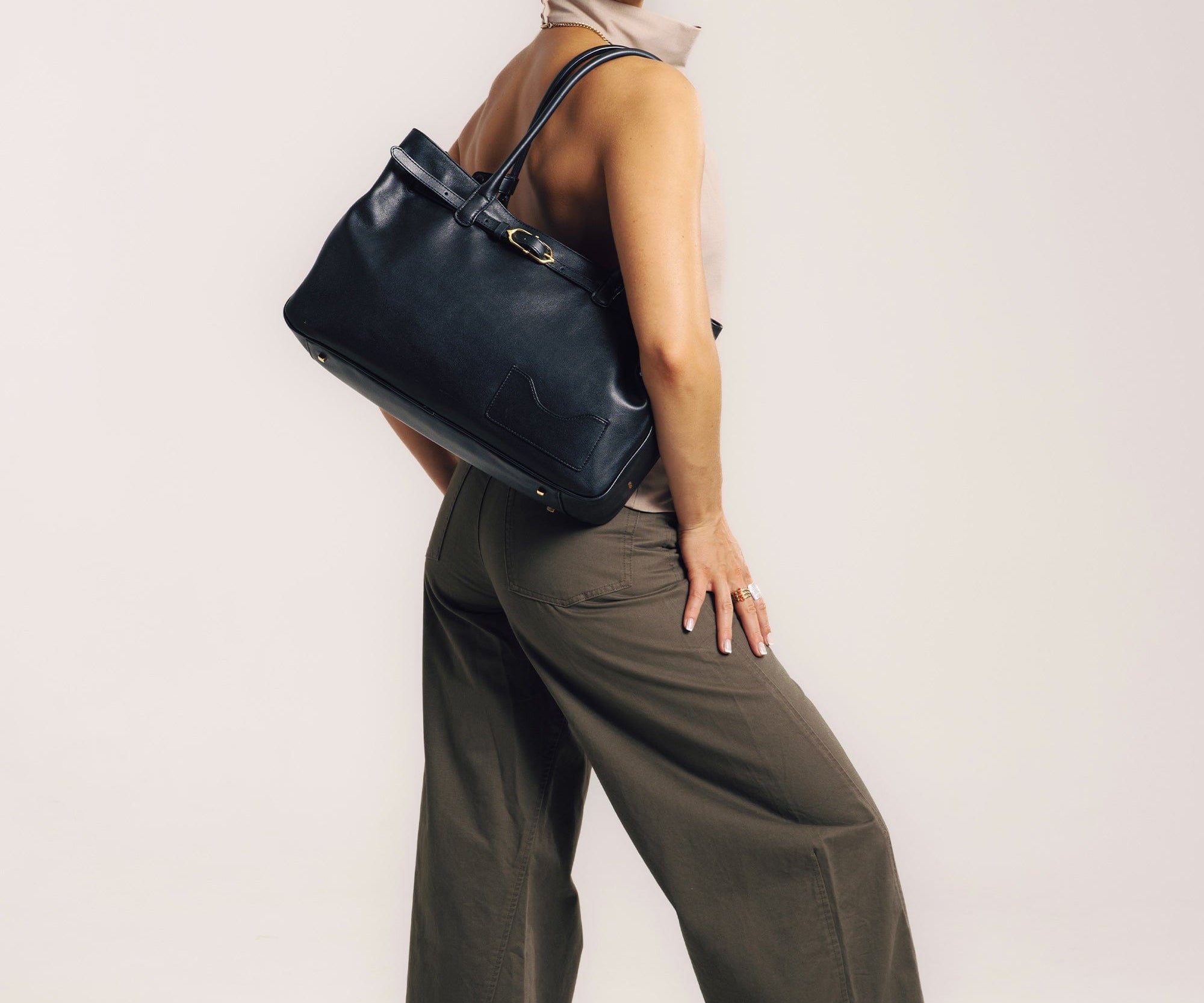 OLEADA NYC Tote Bag > Leather Tote Bag For Women > Mini Handbag > Convertible To Shoulder Bag > Fits 14" laptop> Marina Tote
