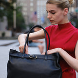 OLEADA NYC Tote Bag > Leather Tote Bag For Women > Mini Handbag > Convertible To Shoulder Bag > Fits 14" laptop> Marina Tote